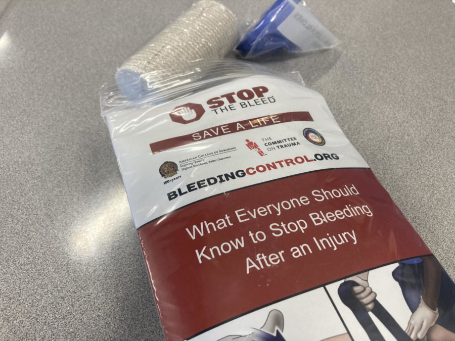 Stop the Bleed tourniquet kits that are distributed to teachers for their classrooms (photo by Mary Claire Ingram).