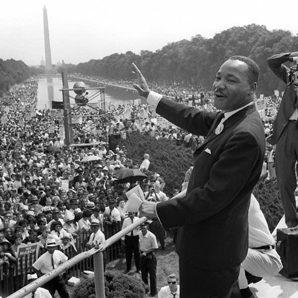 Dr. Martin Luther King Jr. speaks at the March on Washington in 1963.