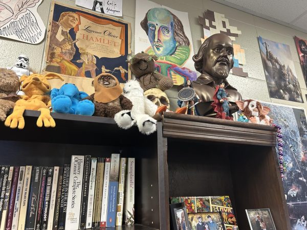 Display of Chad Cooleys decorations in his classroom.