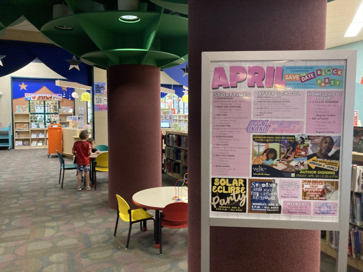 April events in the childrens library.