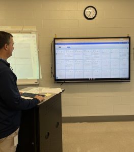 AP Computer Science teacher Fred Major monitors his students' online activity during class time. 