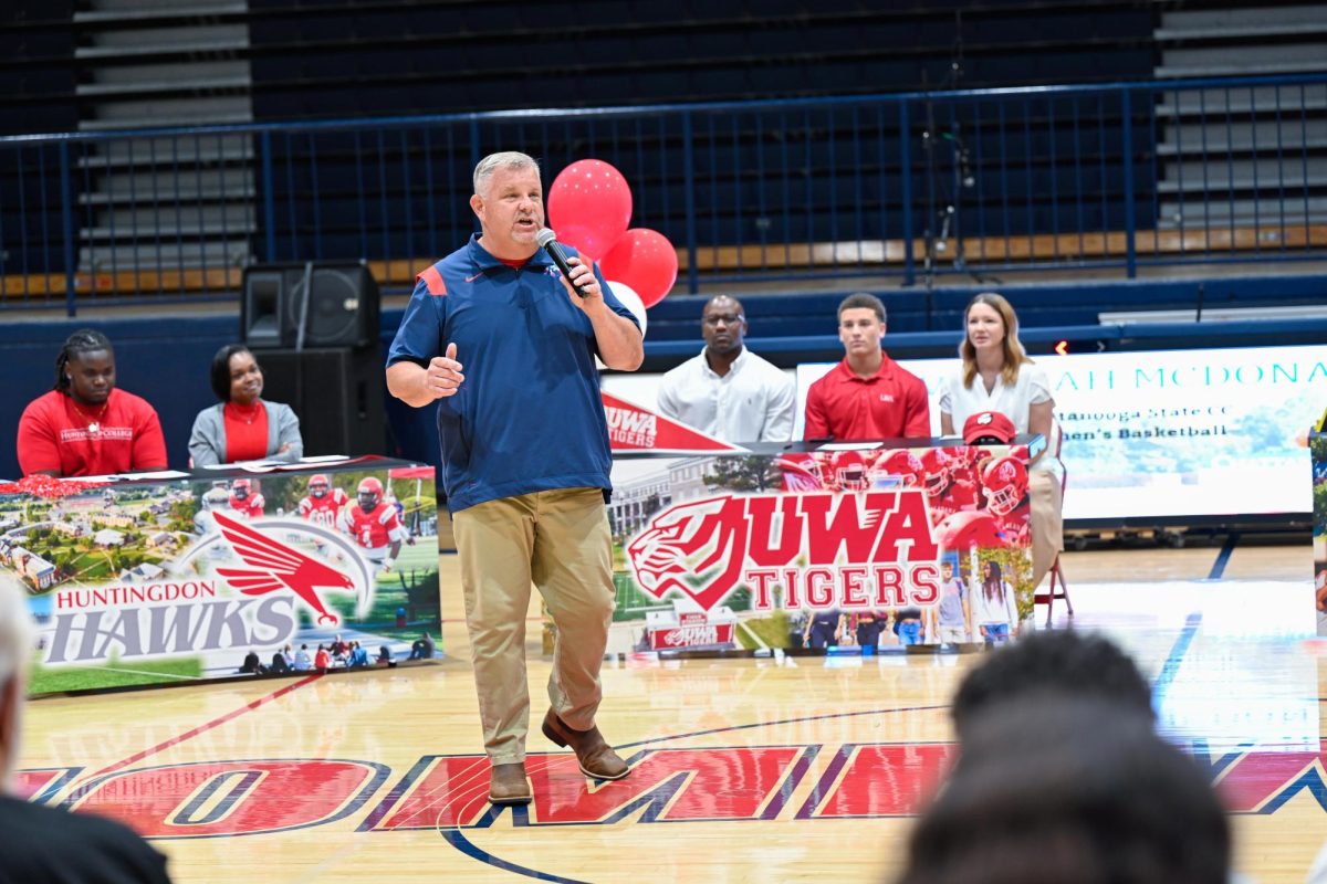 Head football coach Ben Berguson remarks on the achievements of his players' tenure with his program. Seniors Marvin Patrick and Kylen Newell will go on to play football for colleges in the state of Alabama.