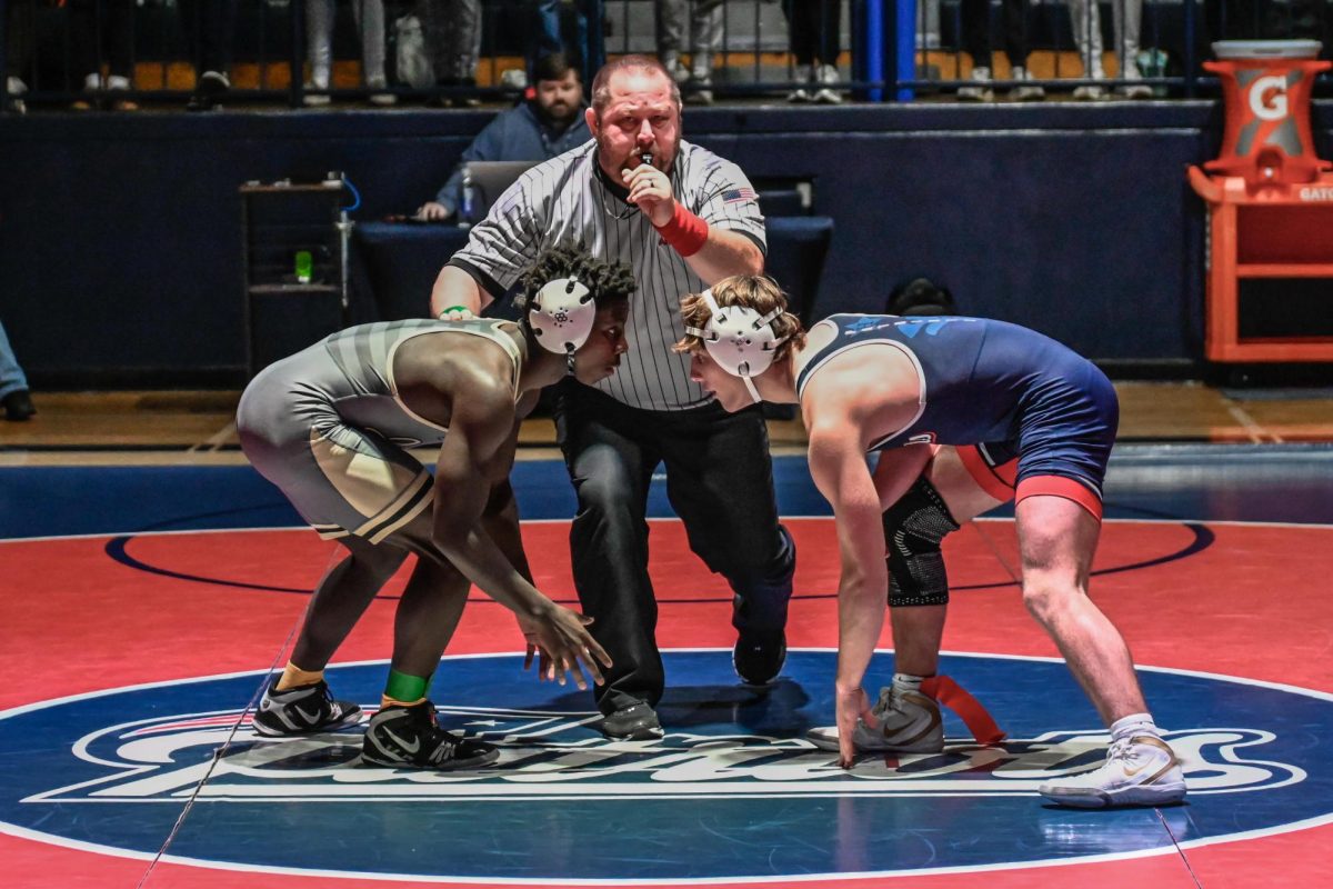 Homewood senior, Cooper Bailey, gets in position to begin the opening round of the in-school match in December. The captain is in his third year of competing for the school.